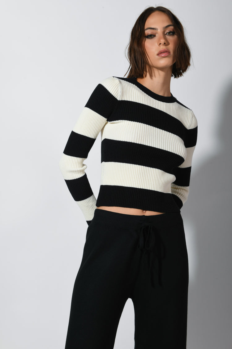 Striped knit sweater