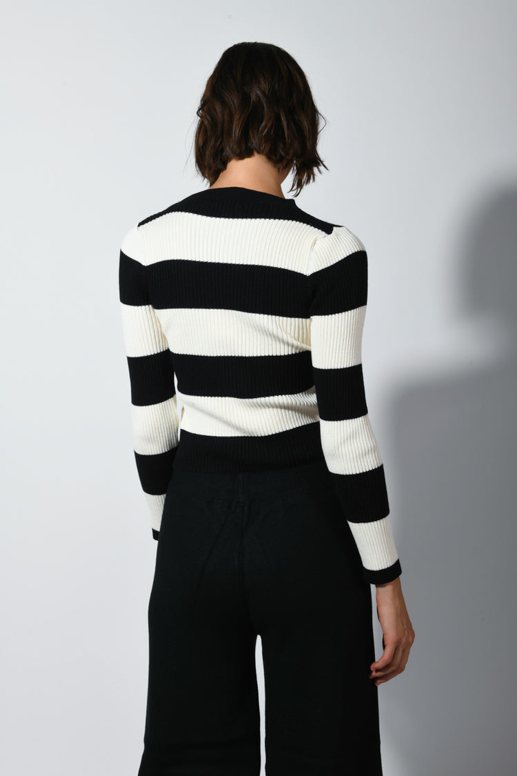 Striped knit sweater