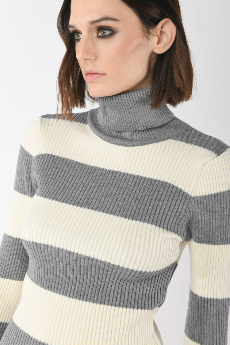 Striped turtleneck