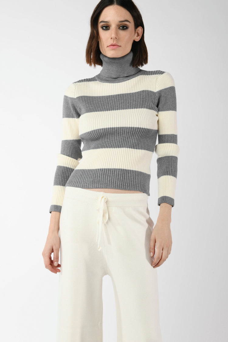 Striped turtleneck