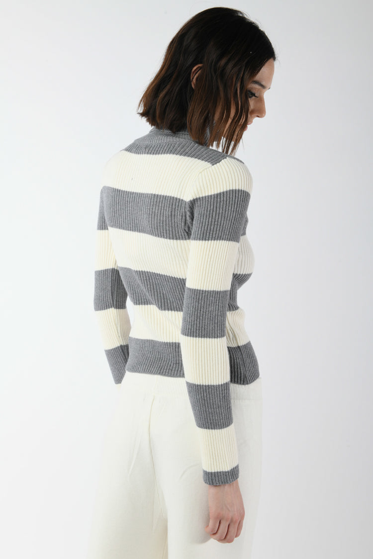 Striped turtleneck