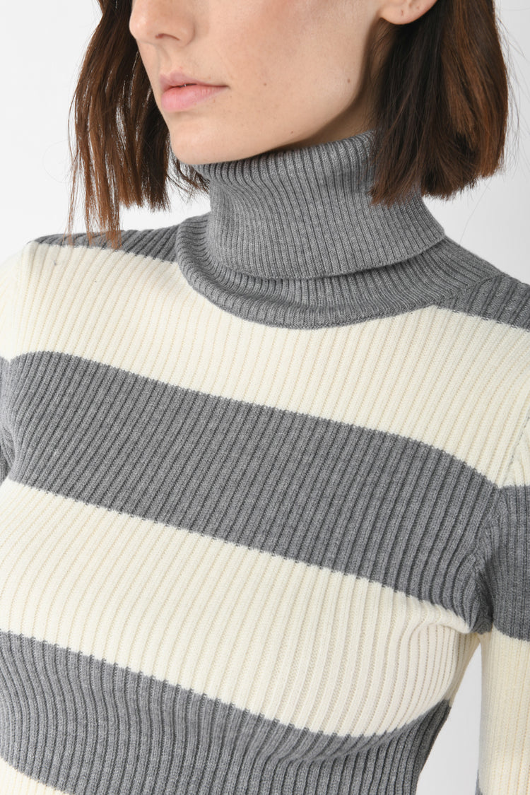 Striped turtleneck