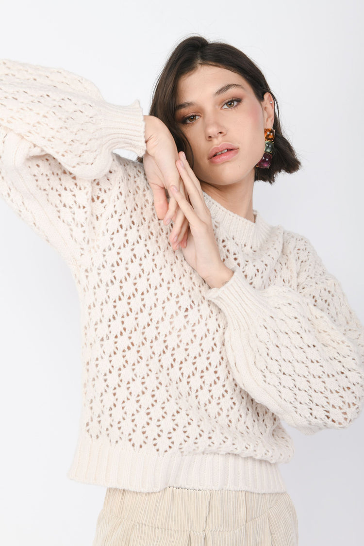 Crochet knit sweater