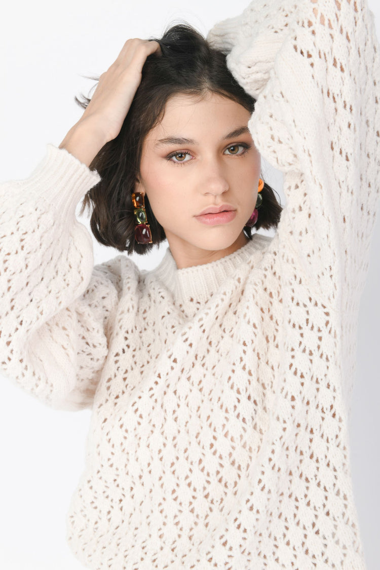 Crochet knit sweater