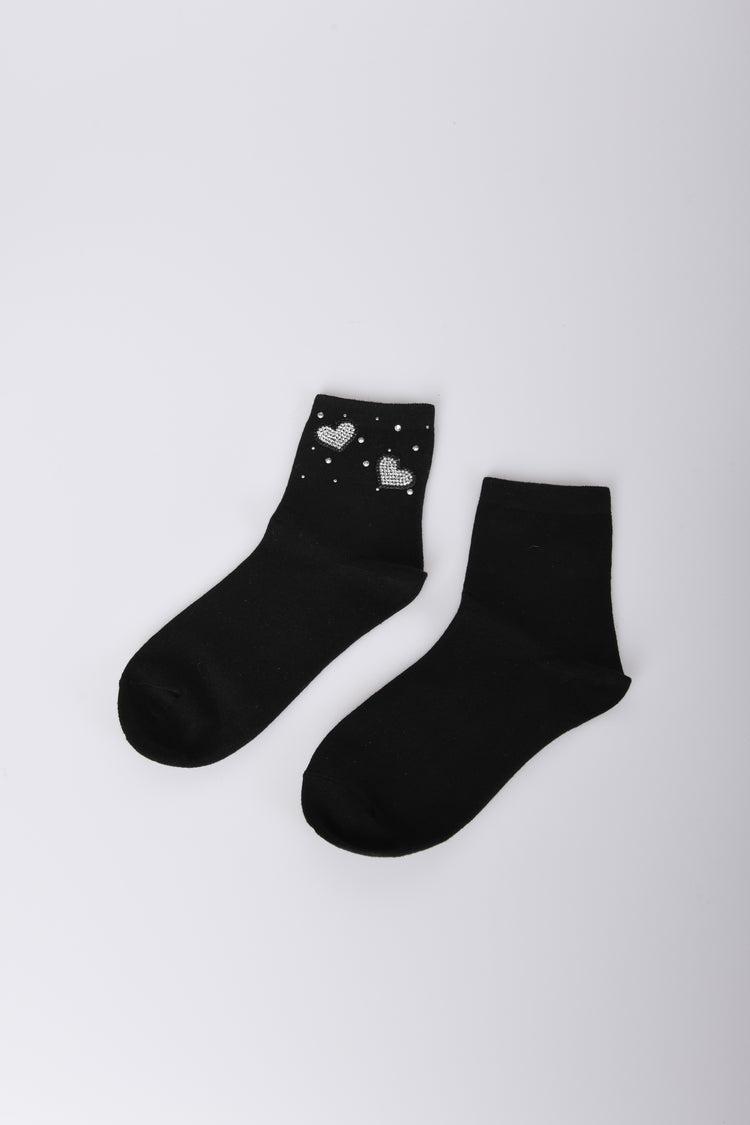 Set of two heart-detail pair of socks