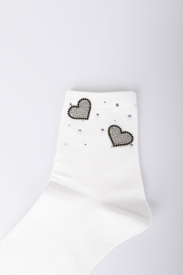 Set of two heart-detail pair of socks