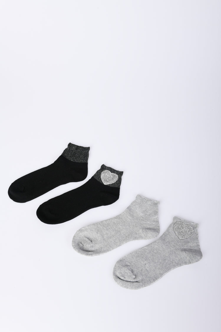 Set of two heart pair socks