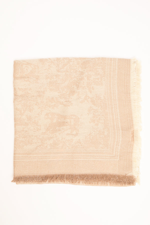 Beige shaded scarf with fringe