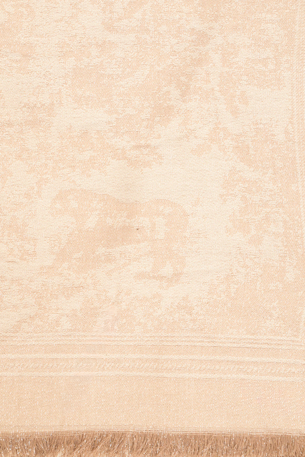 Beige shaded scarf with fringe