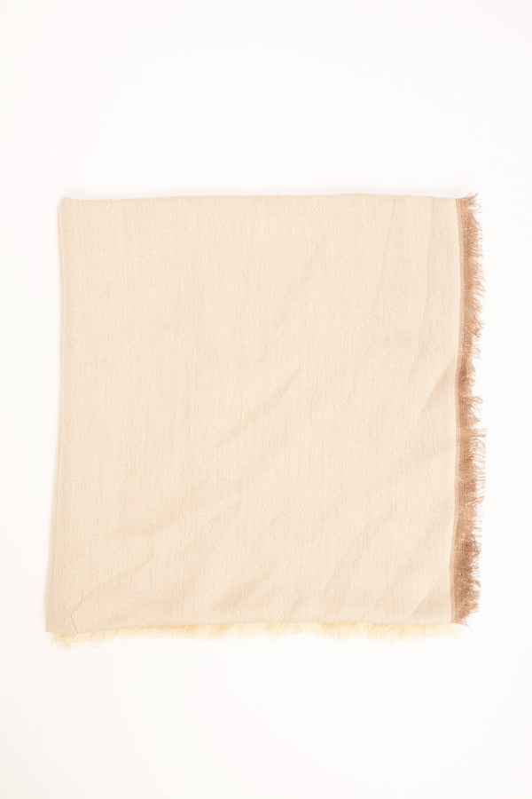 Ivory lurex polka-dot scarf
