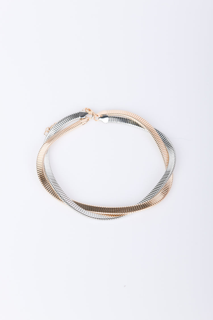 Double strand rigid necklace