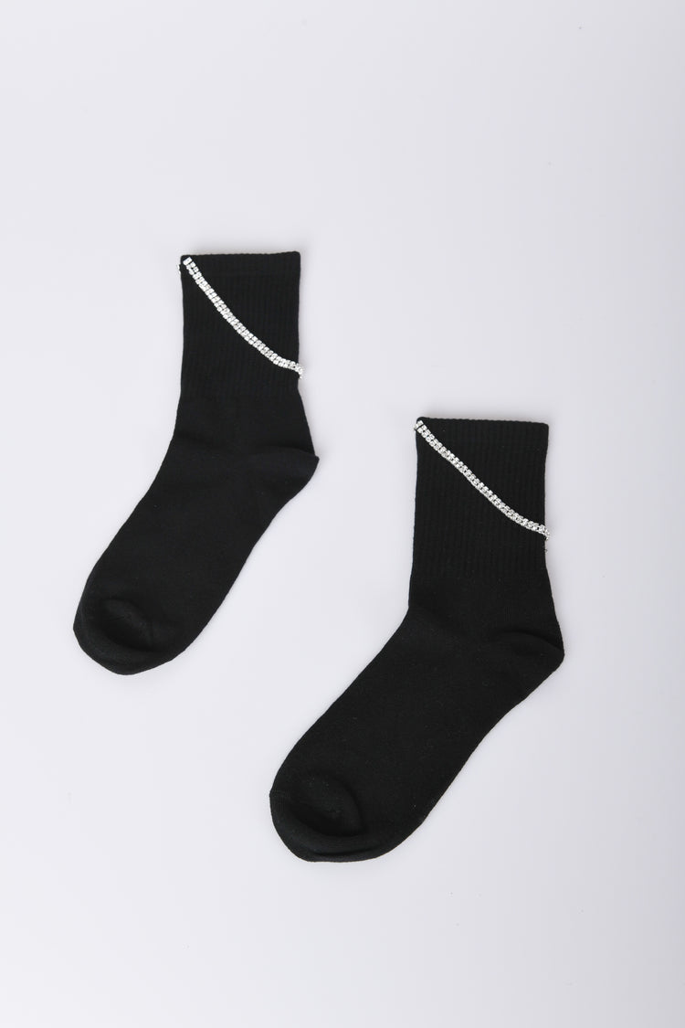 Rhinestones-detail socks