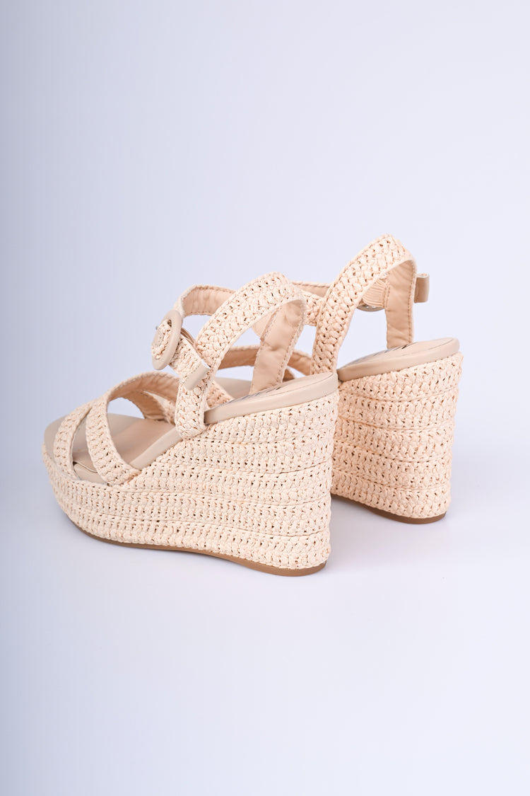 Raffia wedge sandals