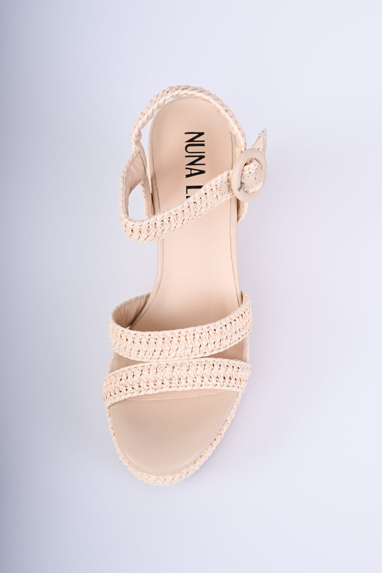Raffia wedge sandals