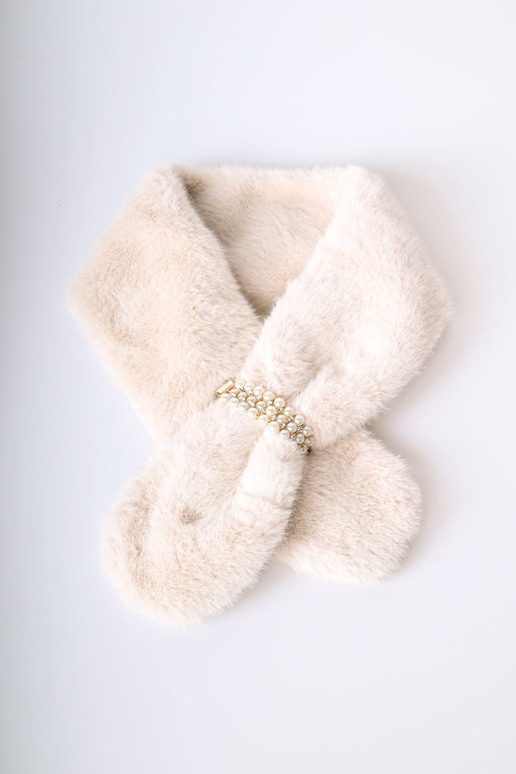 Jewel faux fur scarf