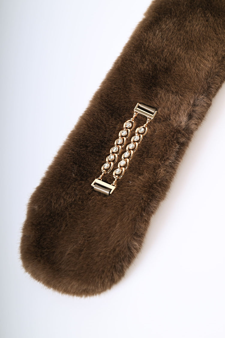 Jewel faux fur scarf