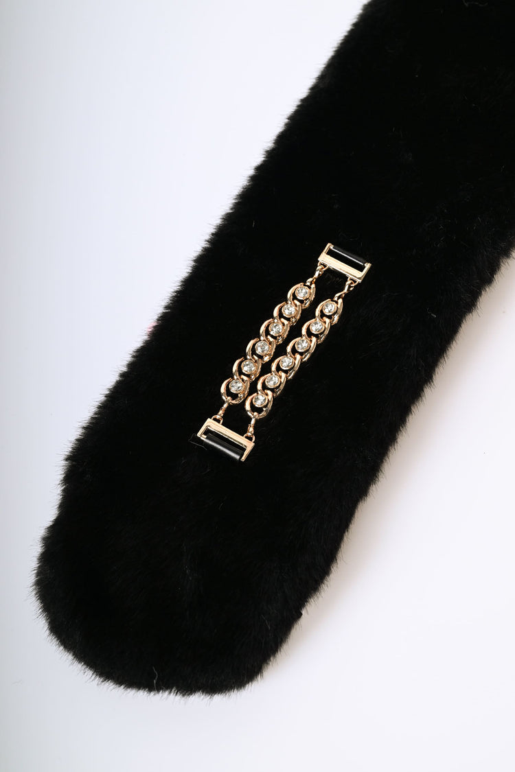 Jewel faux fur scarf