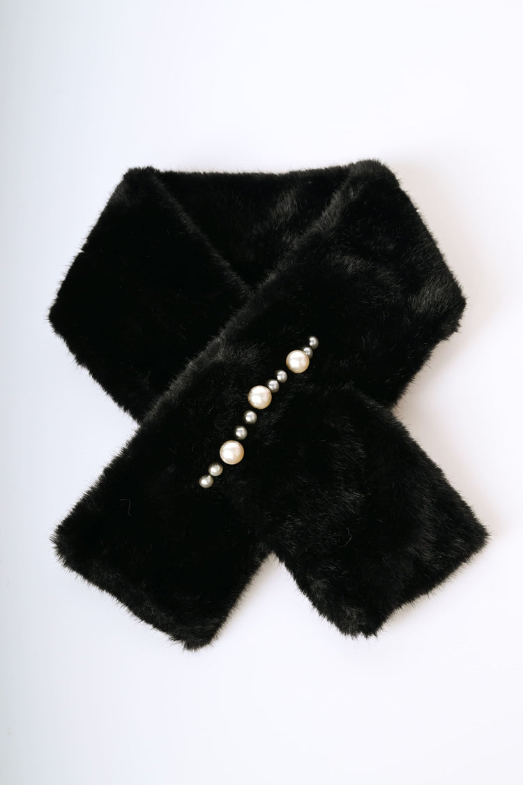 Beads faux fur scarf
