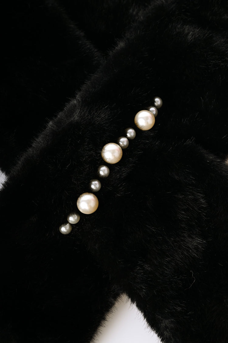 Beads faux fur scarf