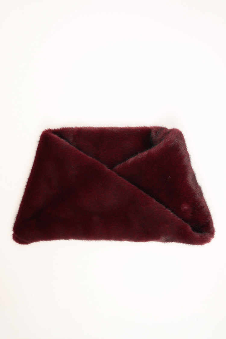 Basic burgundy plush neck warmer