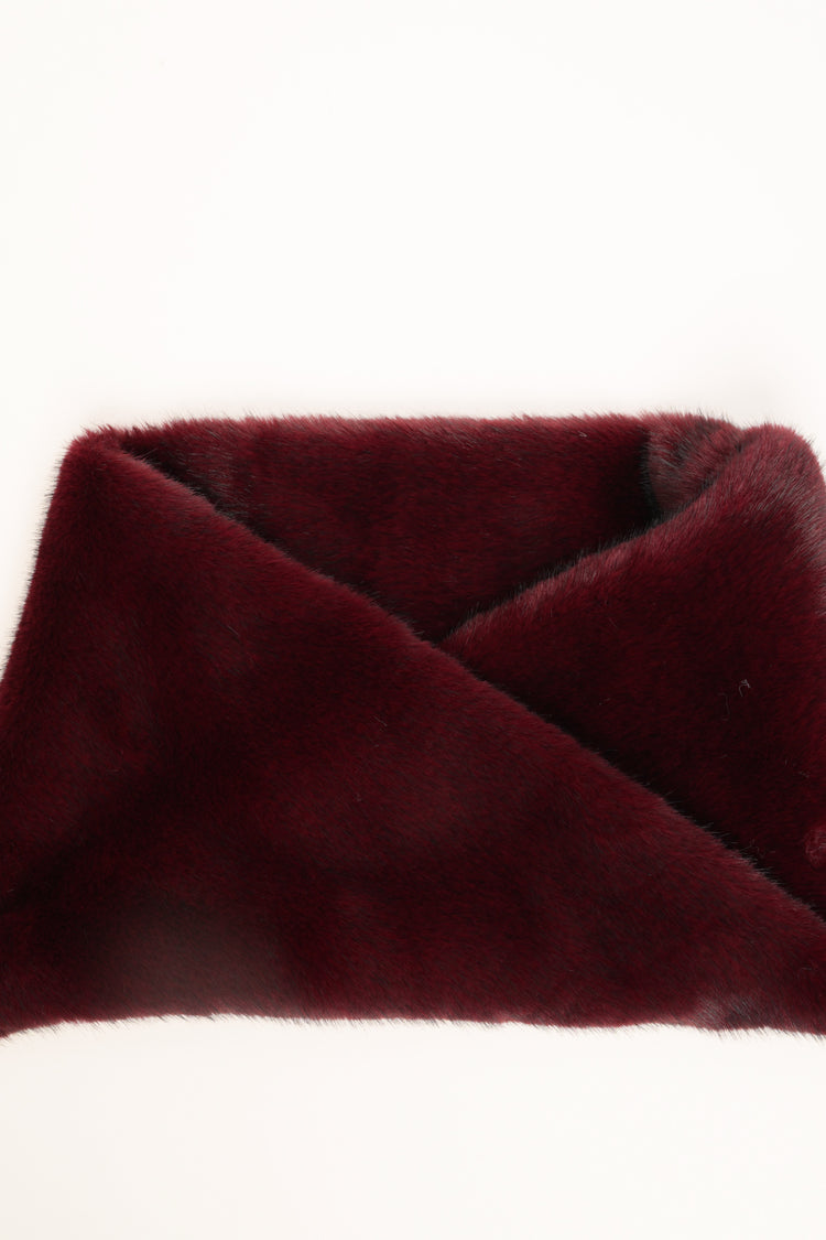 Basic burgundy plush neck warmer