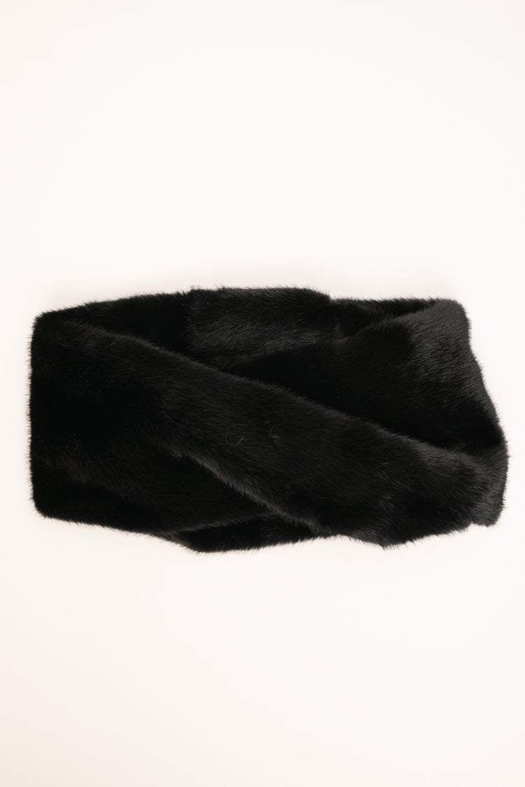 Basic black plush neck warmer