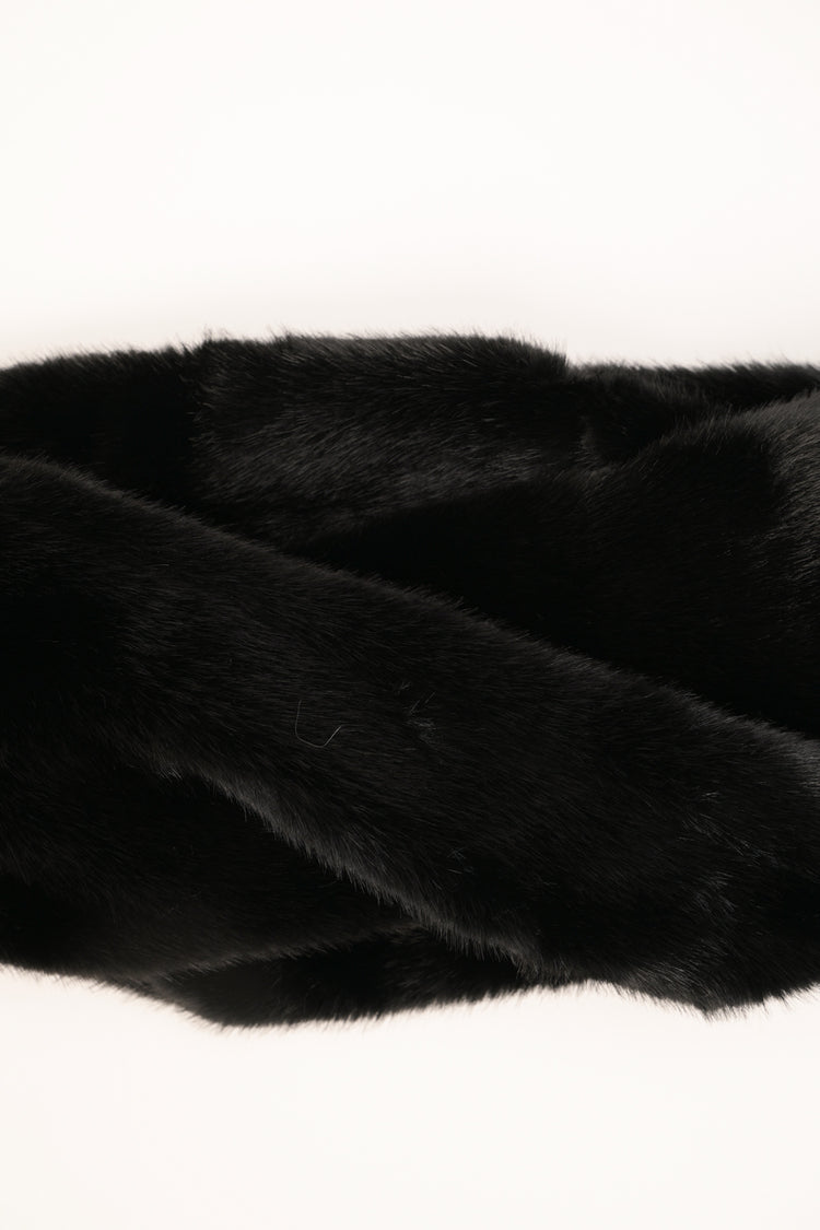 Basic black plush neck warmer
