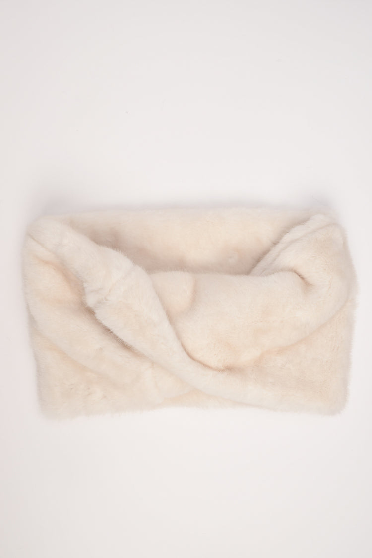 Basic ivory plush neck warmer