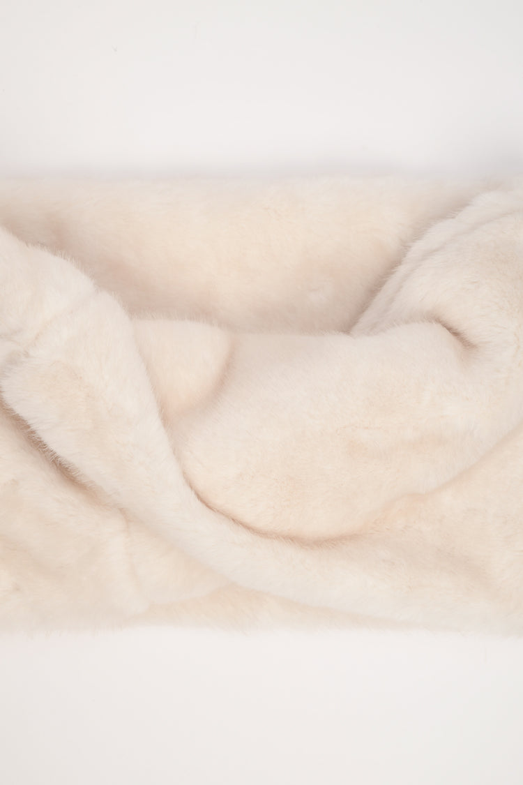 Basic ivory plush neck warmer