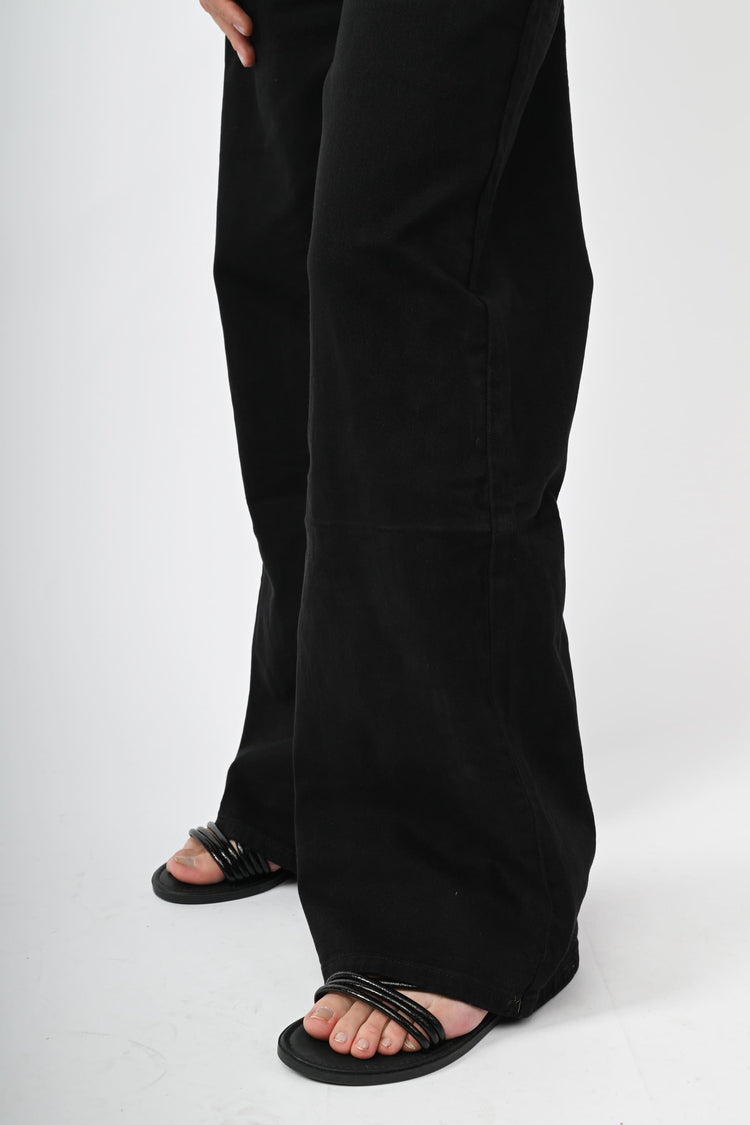 Button-detail sailor-style jeans