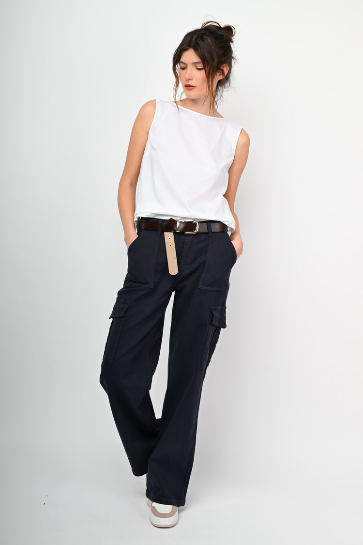 Drill cargo trousers