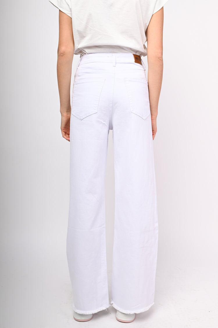 Wide-leg drill trousers