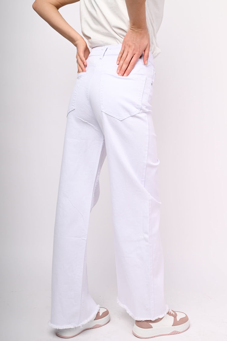 Wide-leg drill trousers