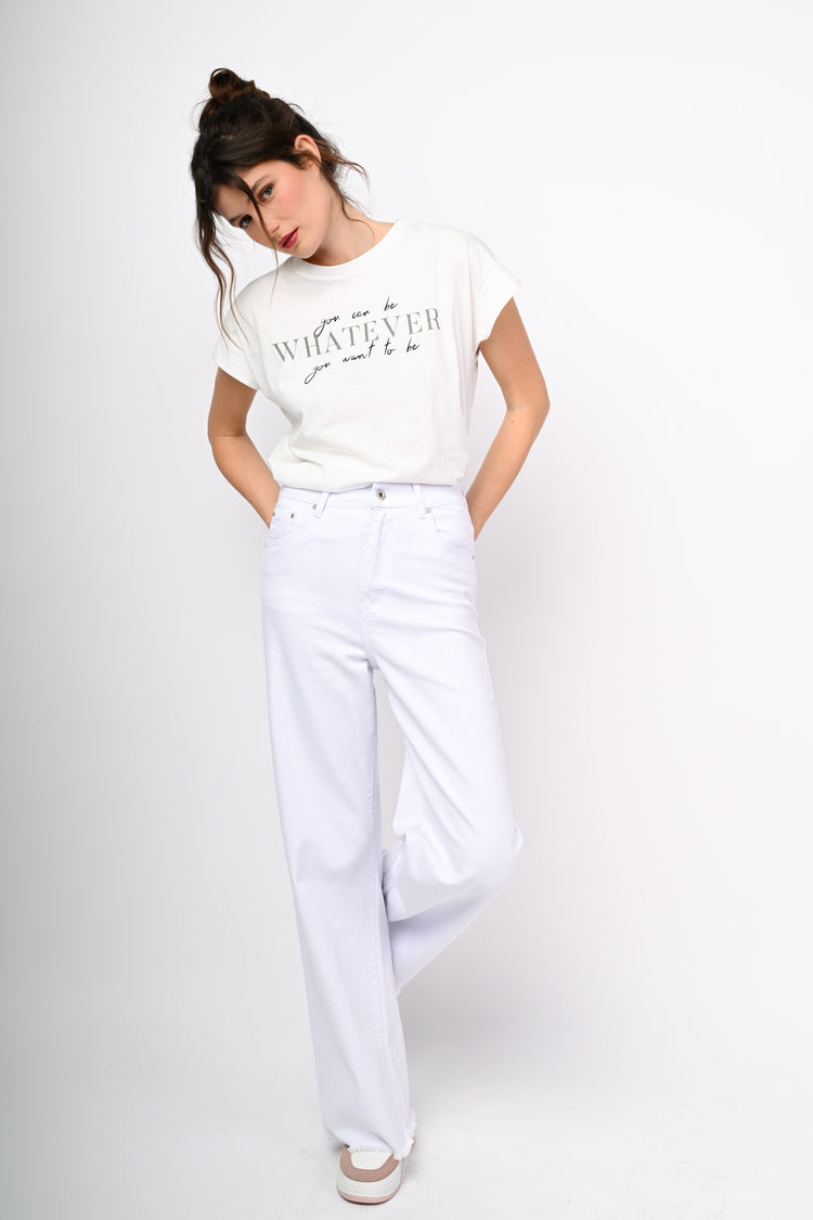 Wide-leg drill trousers