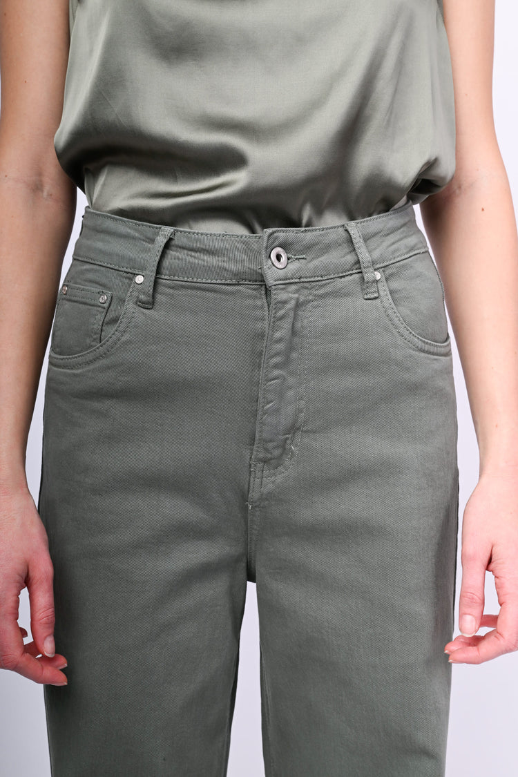 Wide-leg drill trousers