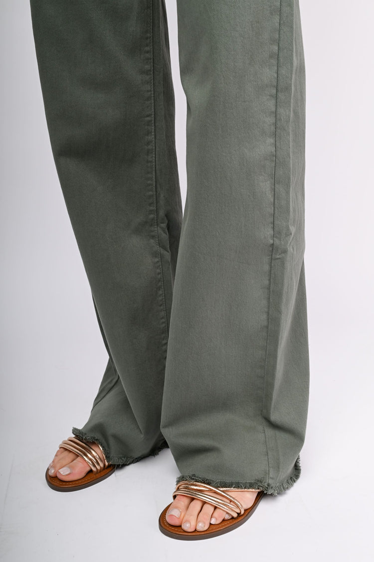 Wide-leg drill trousers