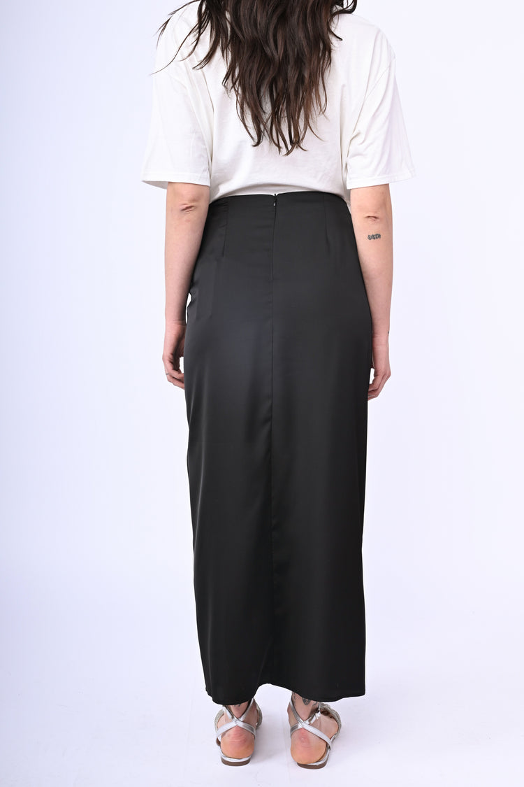 Gathered split maxi skirt
