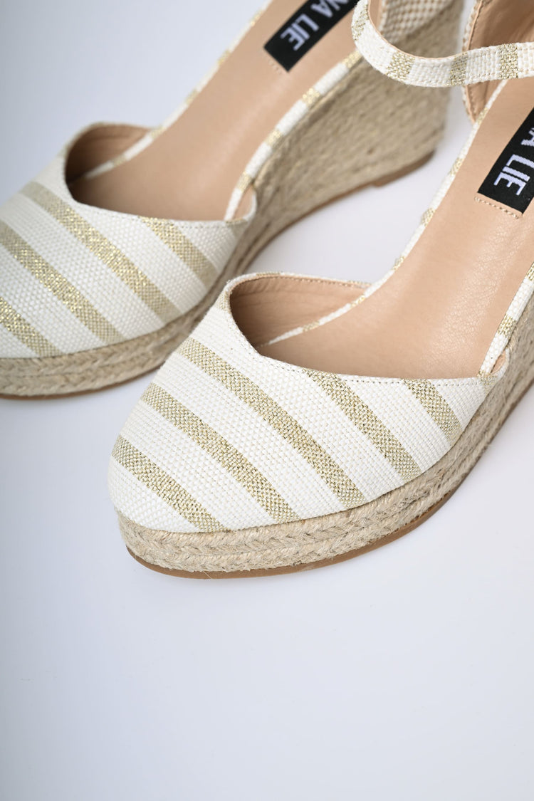 Lurex striped wedge espadrilles