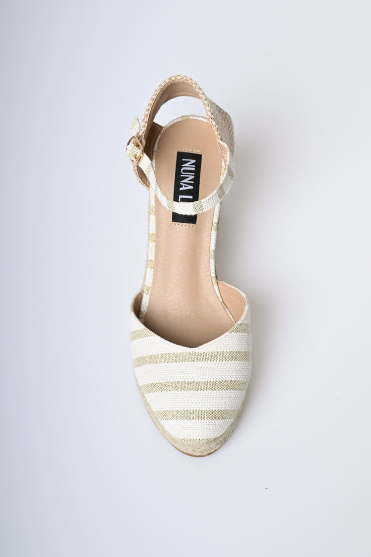 Lurex striped wedge espadrilles