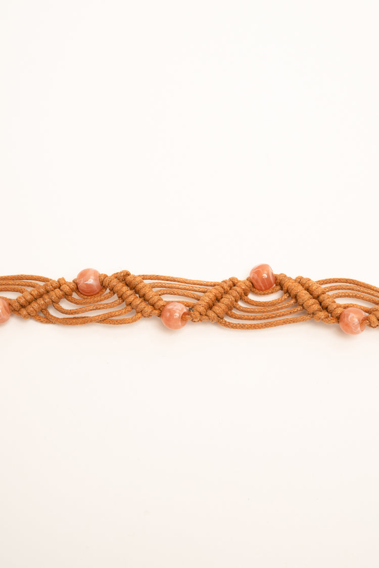 Brown braided sash belt