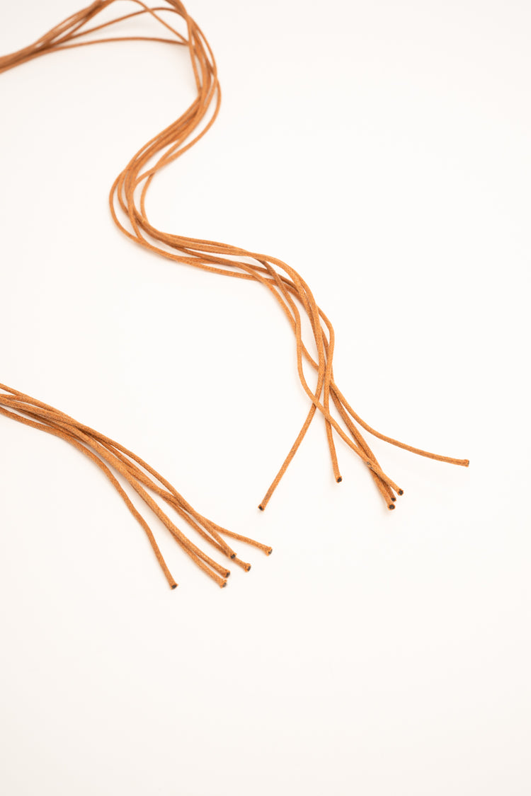 Brown braided sash belt