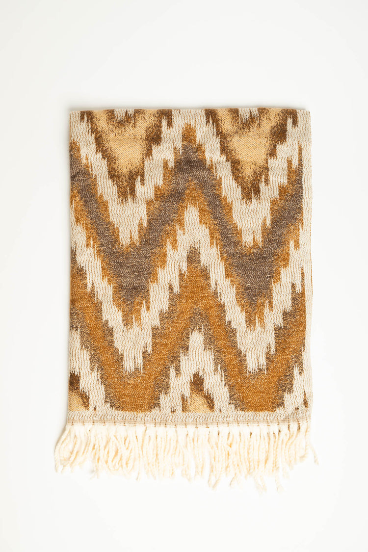 Amber/multicolor chevron motif scarf