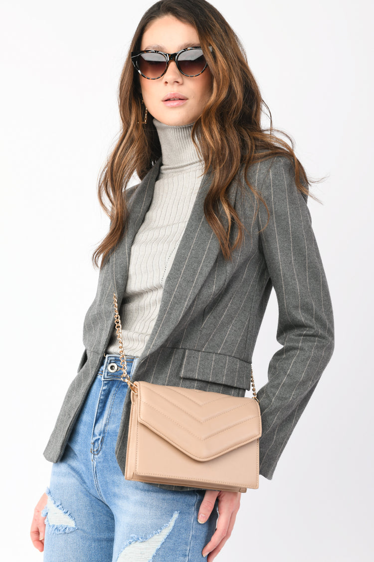 Quilted faux leather bag