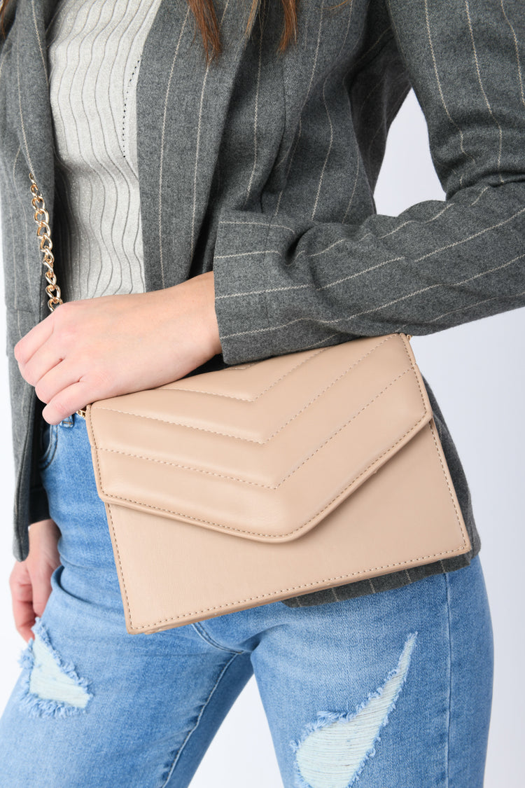 Quilted faux leather bag