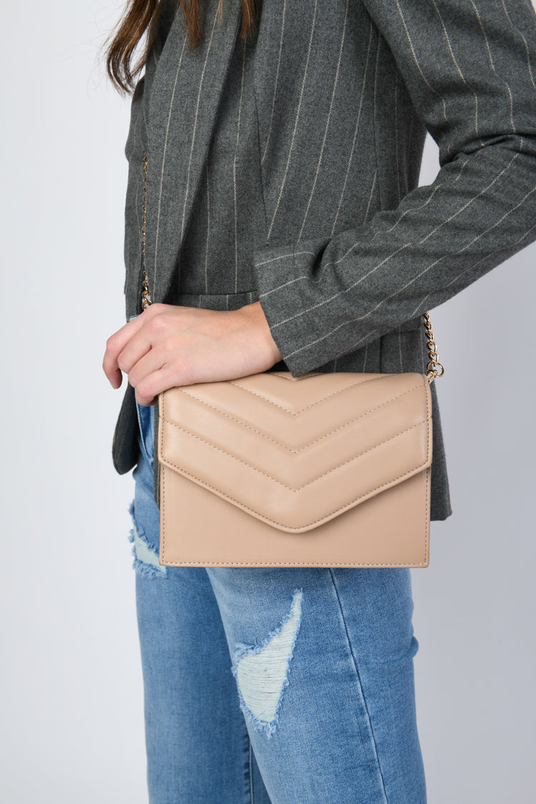 Quilted faux leather bag