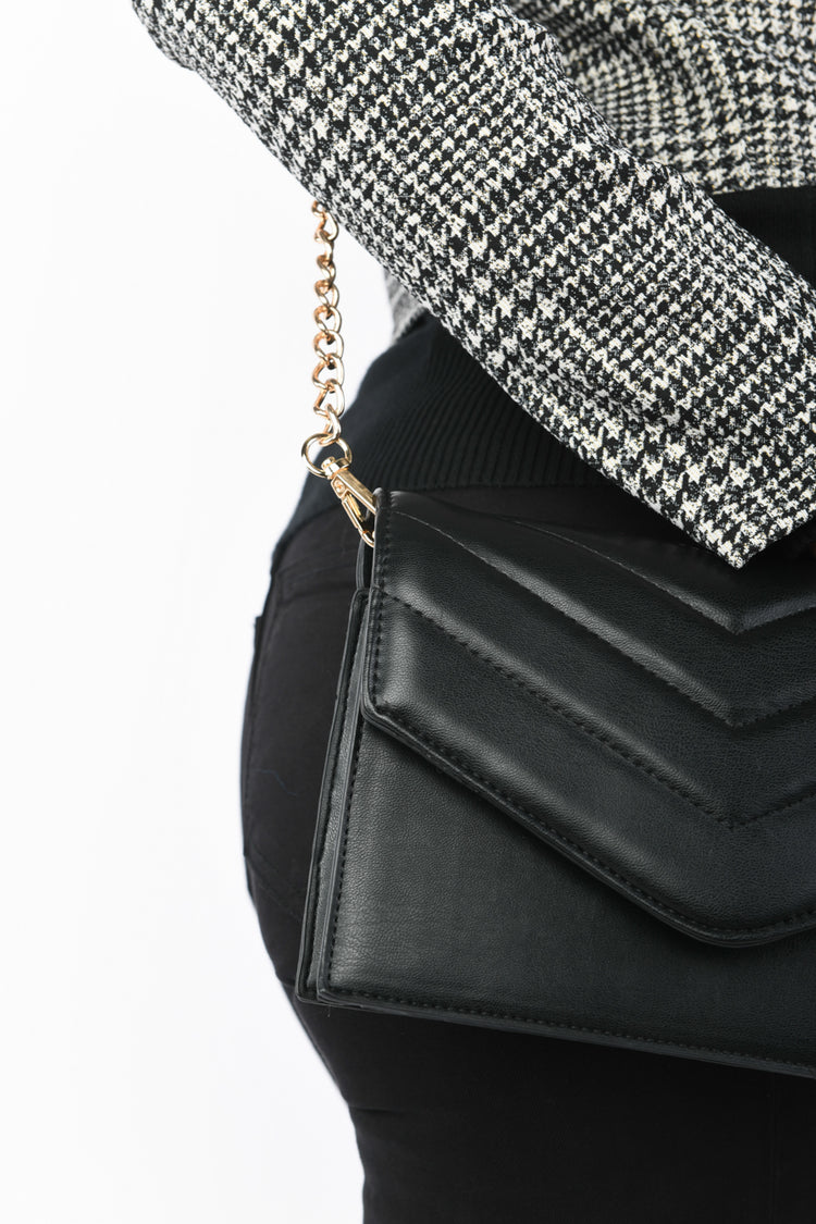 Quilted faux leather bag