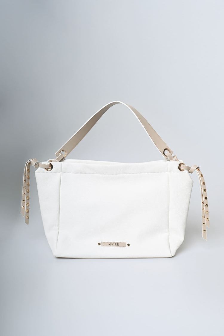 Studded straps shoulder bag