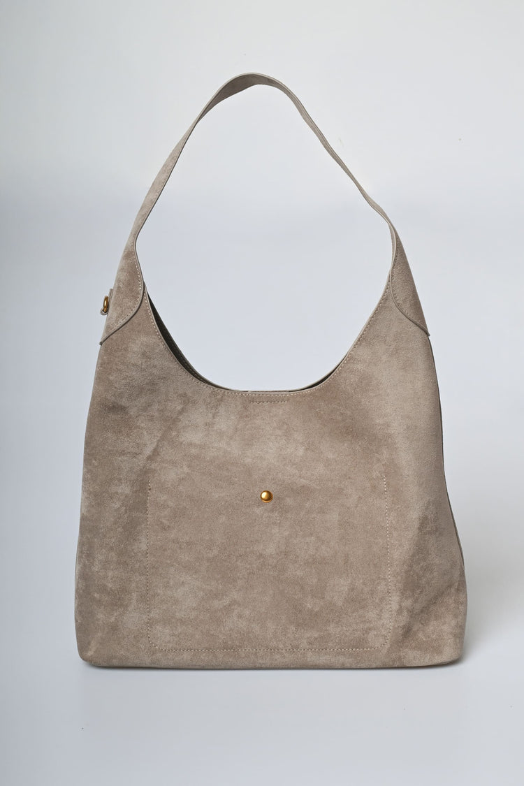 Faux suede hobo bag