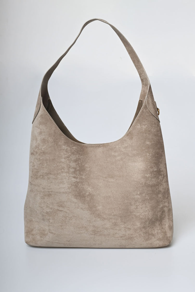 Faux suede hobo bag