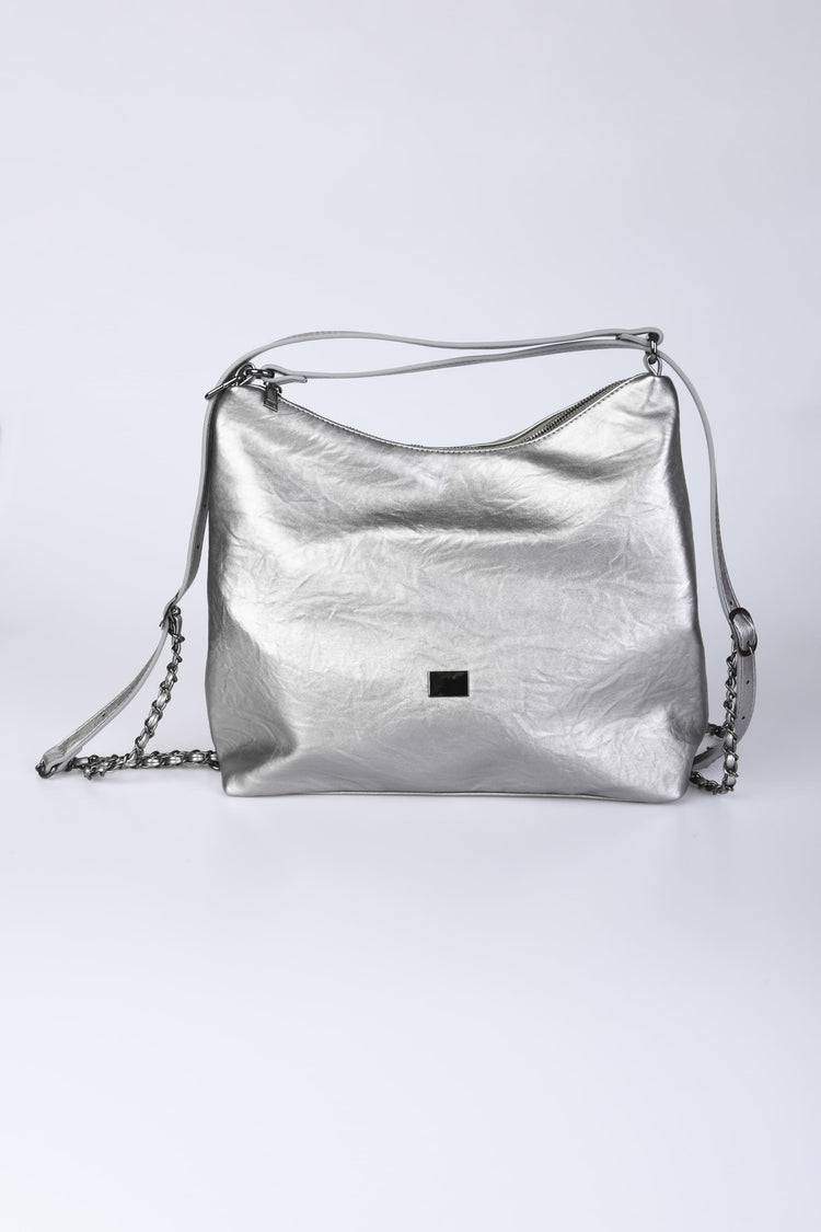 Faux leather shoulder bag